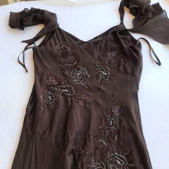 Vintage Y2K 90s Beaded Sue Wong Fairy Dress 14 Rare Bias Asymmetrical Nocturne L - Picture 13 of 17